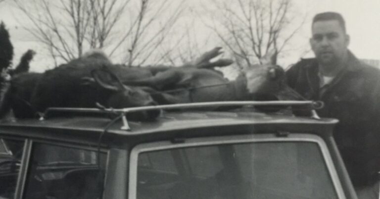 Hunter next to car with deer on roof overcomes hunting mistakes