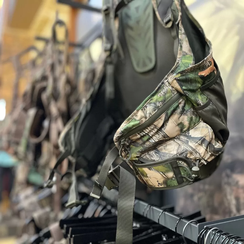 Closeup of turkey hunting vest