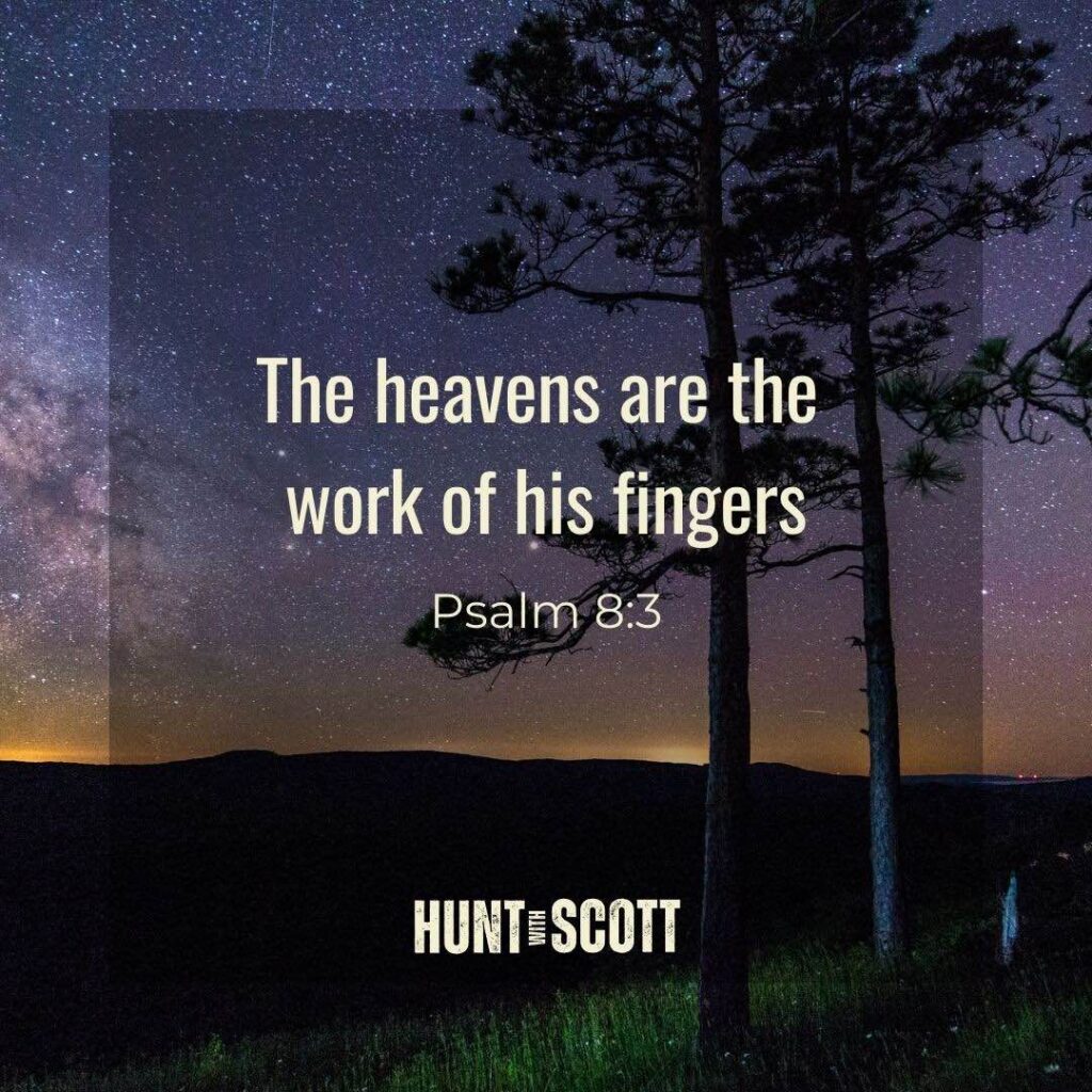 Night sky reflection and camping devotional idea for Psalm 8:3