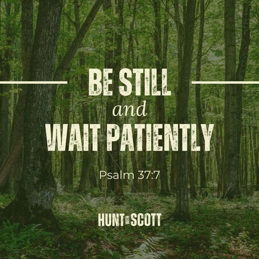 Green woods and forest and camping devotional idea for Psalm 37:7