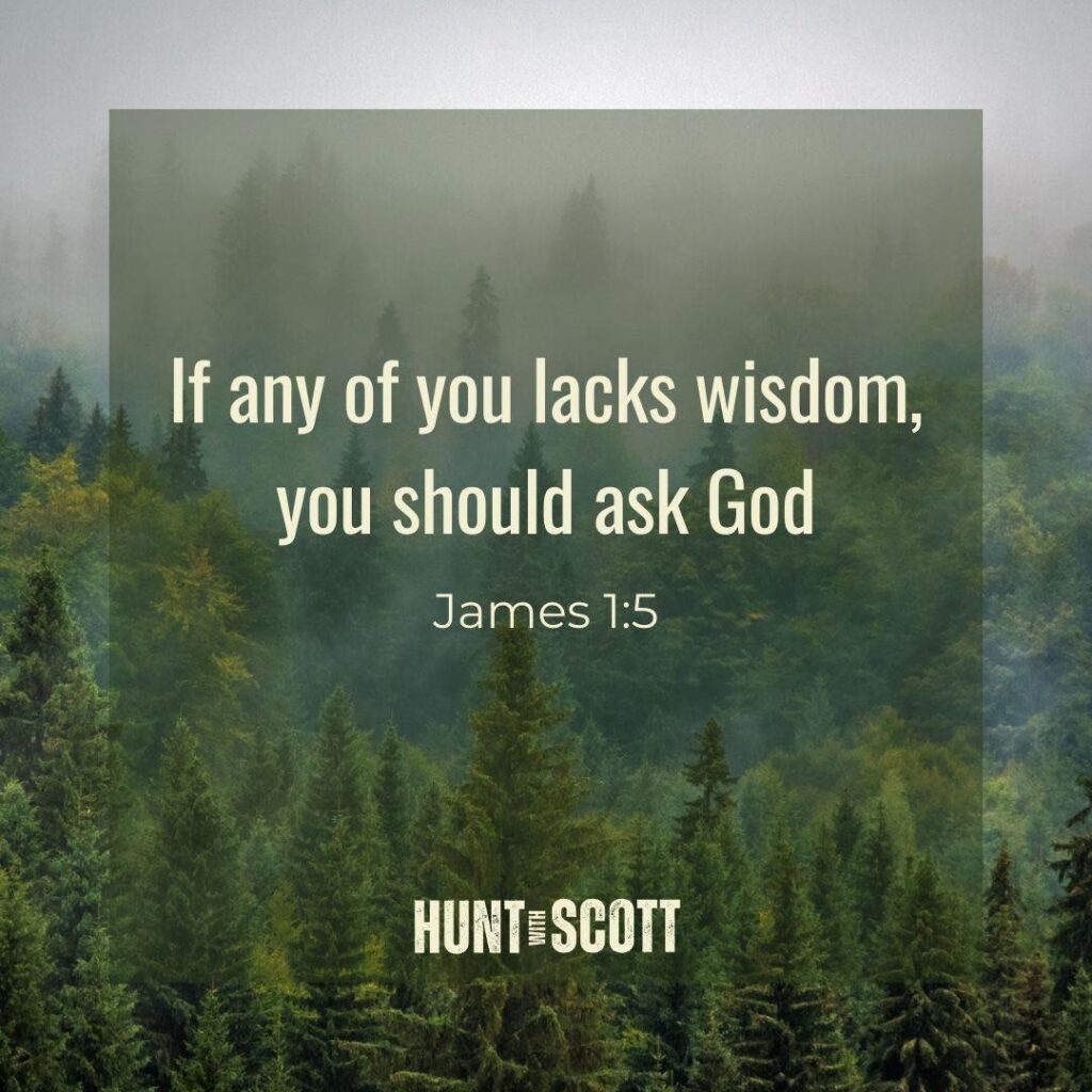 Deep forest and camping devotional idea for James 1:5