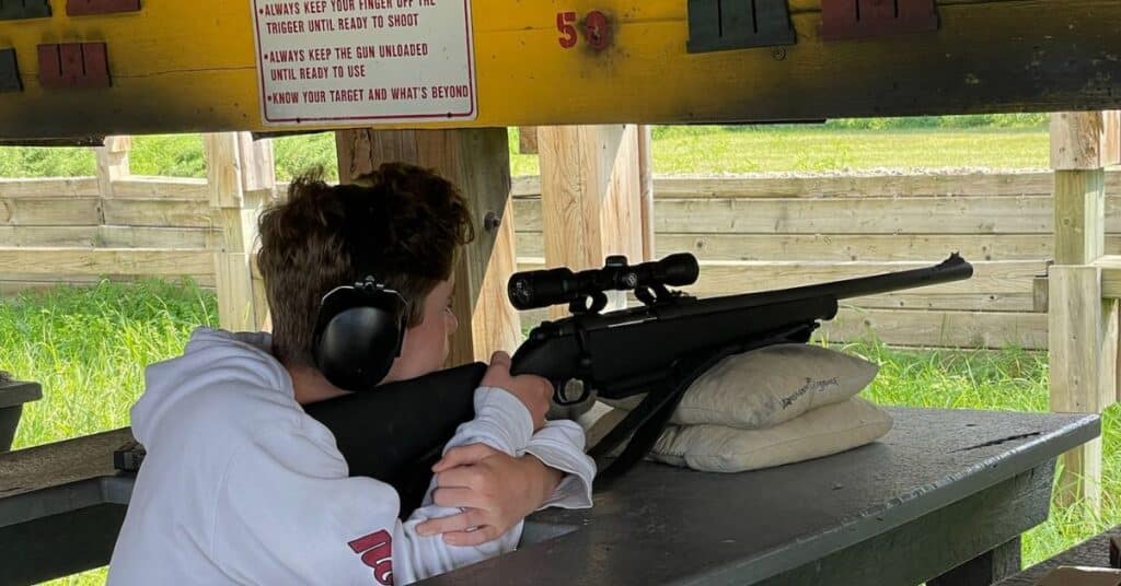 rifle practice at a gun range