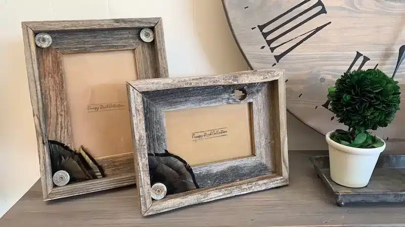 turkey gift idea: picture frame with feathers