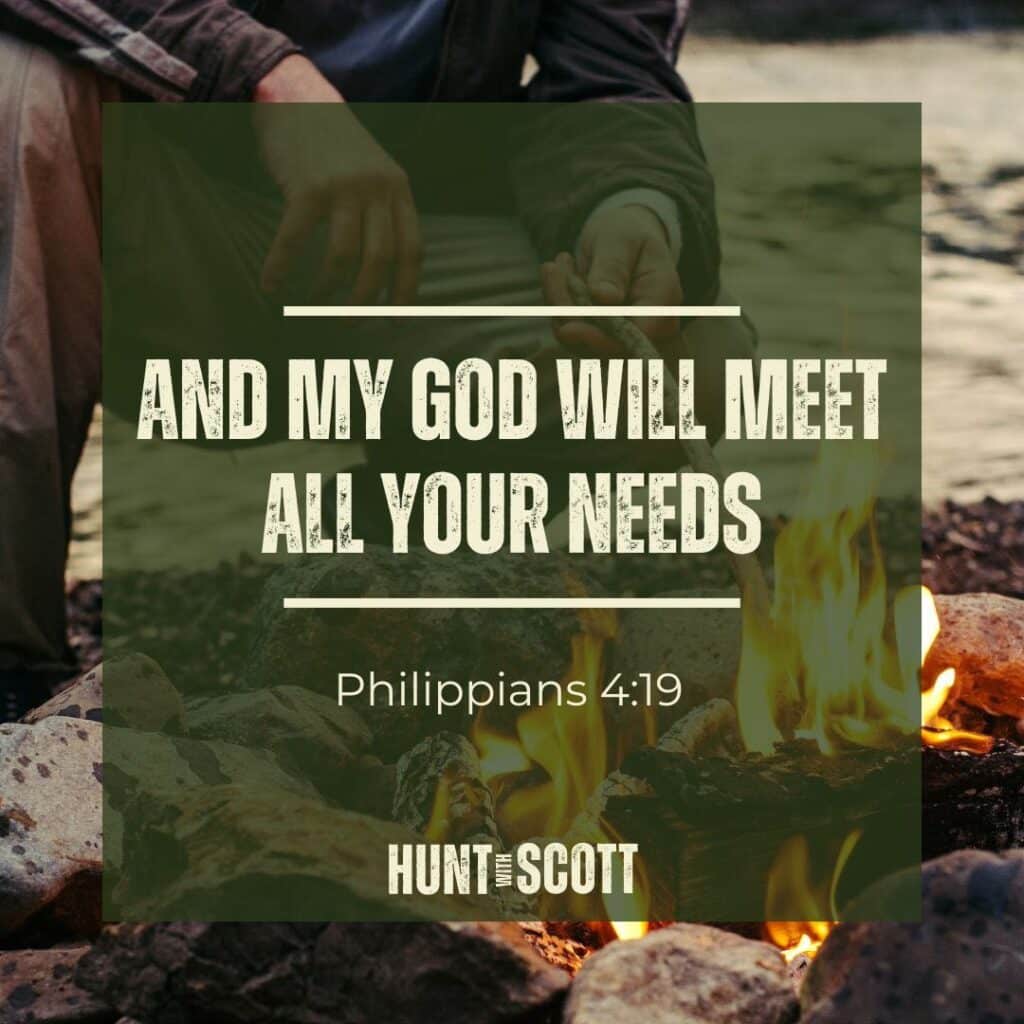 Campfire and camping devotional idea for Philippians 4:19