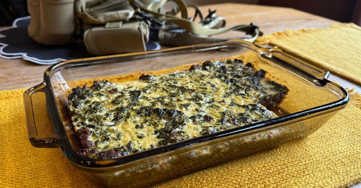 Elk egg bake with Spinach